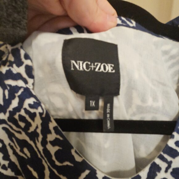 Nic + Zoe Blue & White Soft Linen Dress - Picture 5 of 6